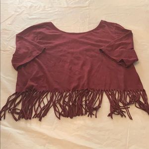 Loose fitting cotton tassel shirt